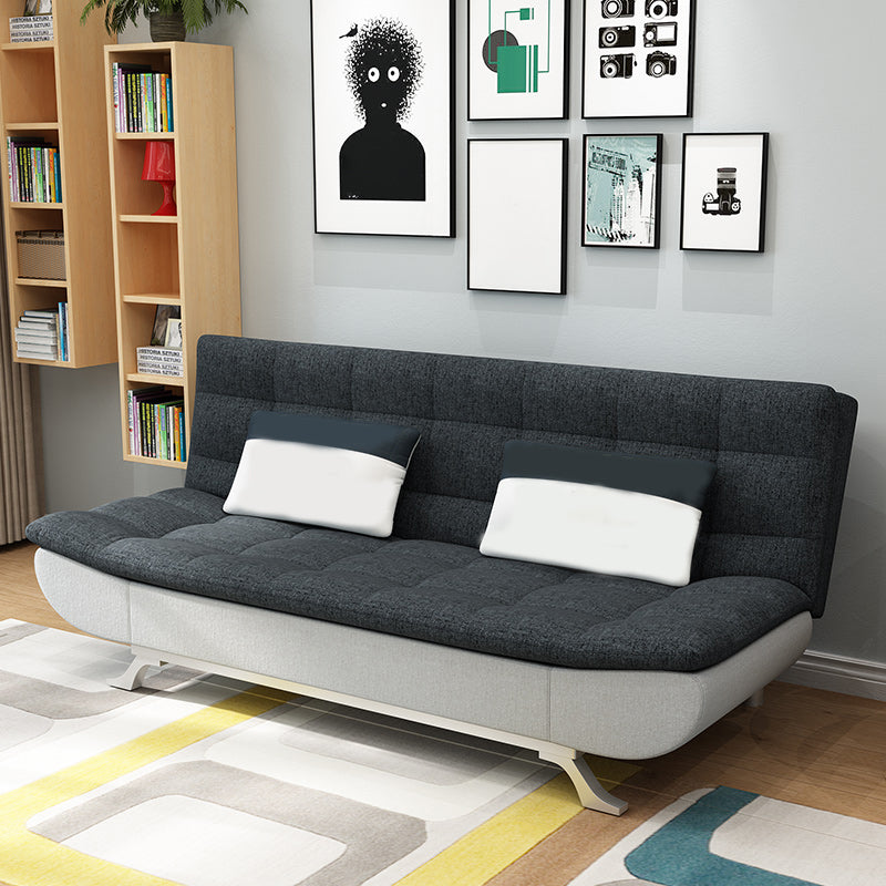 Pillow Included Sofa Futon Armless Futon Sofa Bed with Metal Legs