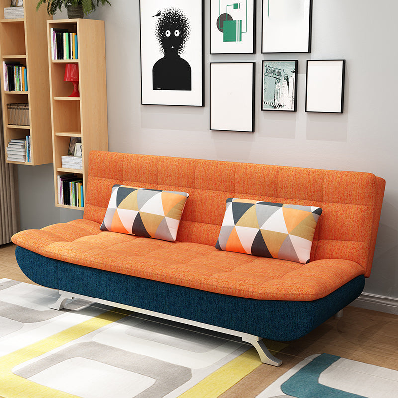 Pillow Included Sofa Futon Armless Futon Sofa Bed with Metal Legs