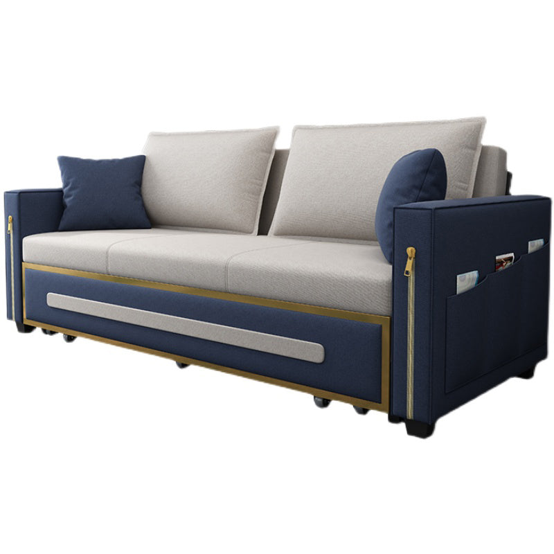Pillow Included Sofa Futon Square Arms Futon Sofa Bed with Storage