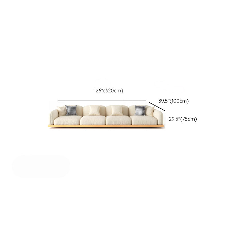 Contemporary Velvet Sectional Sofa with Pillows Back and Square Arms