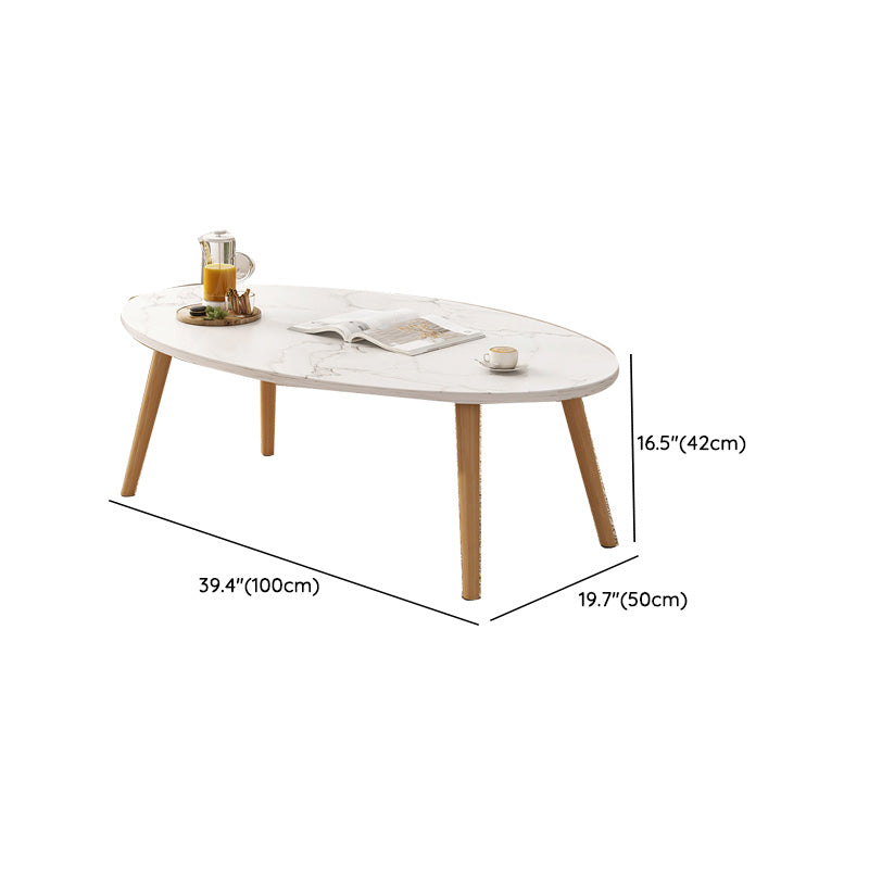 Contemporary Wooden Single Coffee Table 4 Legs Cocktail Table