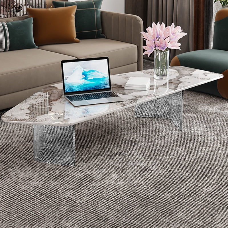Modern Acrylic Legs Coffee Table Slate Coffee Table for Living Room