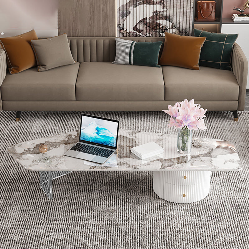 Modern Acrylic Legs Coffee Table Slate Coffee Table for Living Room