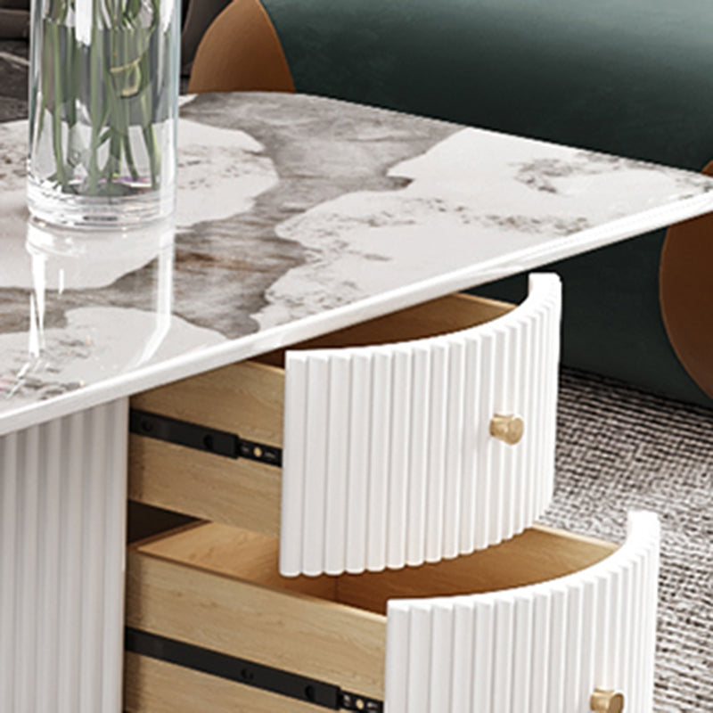 Modern Acrylic Legs Coffee Table Slate Coffee Table for Living Room