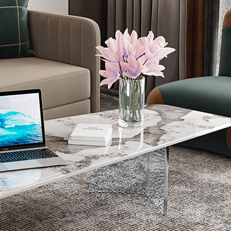 Modern Acrylic Legs Coffee Table Slate Coffee Table for Living Room