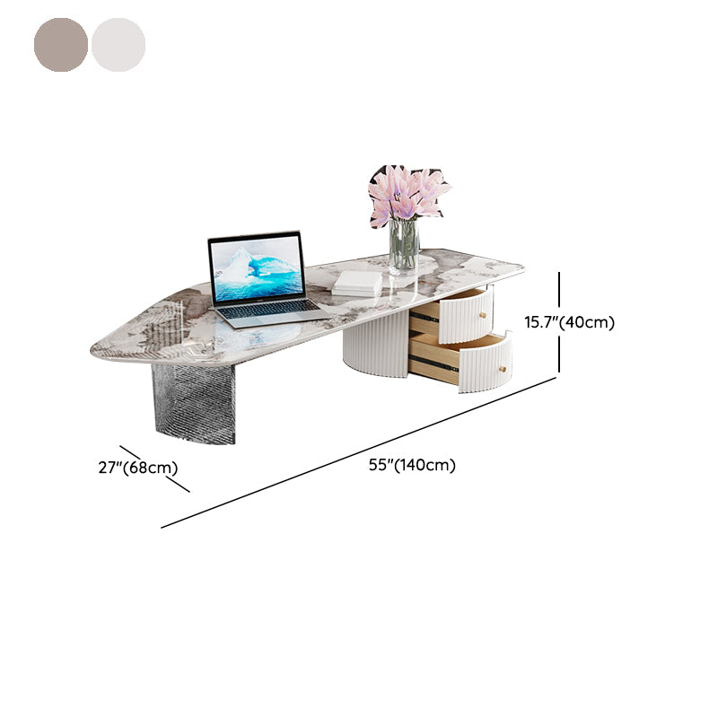 Modern Acrylic Legs Coffee Table Slate Coffee Table for Living Room