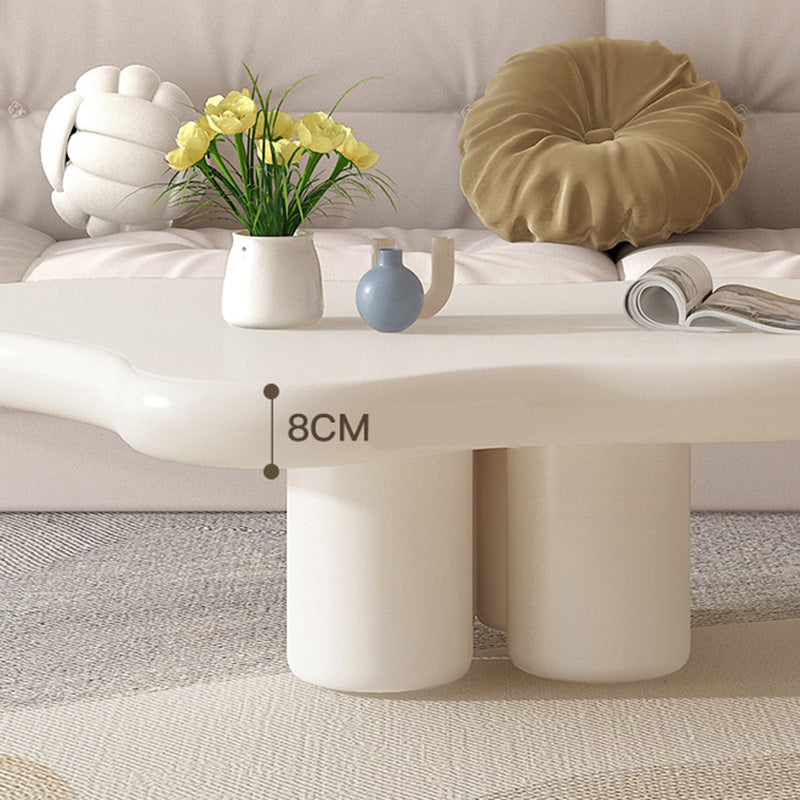 Modern Wooden Free Form Top Coffee Table 4 Legs Cocktail Table