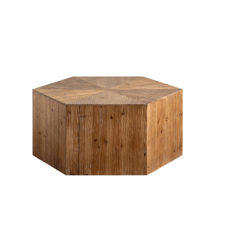 Solid Wood Coffee Table Block Natural Color Coffee Table for Living Room