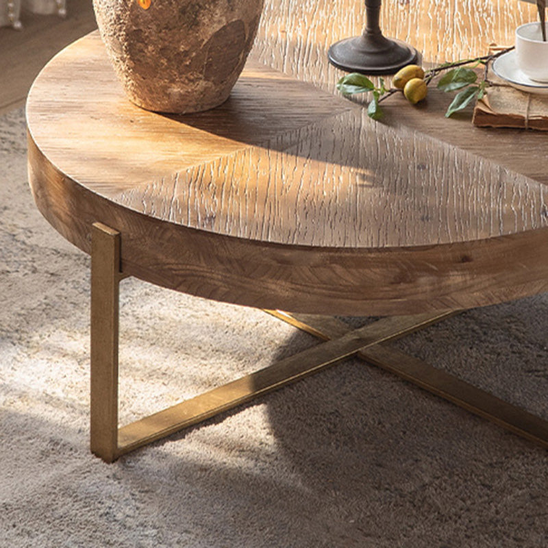 Solid Wood Coffee Table Block Natural Color Coffee Table for Living Room