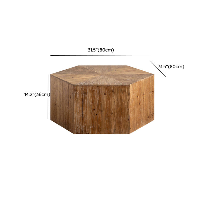 Solid Wood Coffee Table Block Natural Color Coffee Table for Living Room