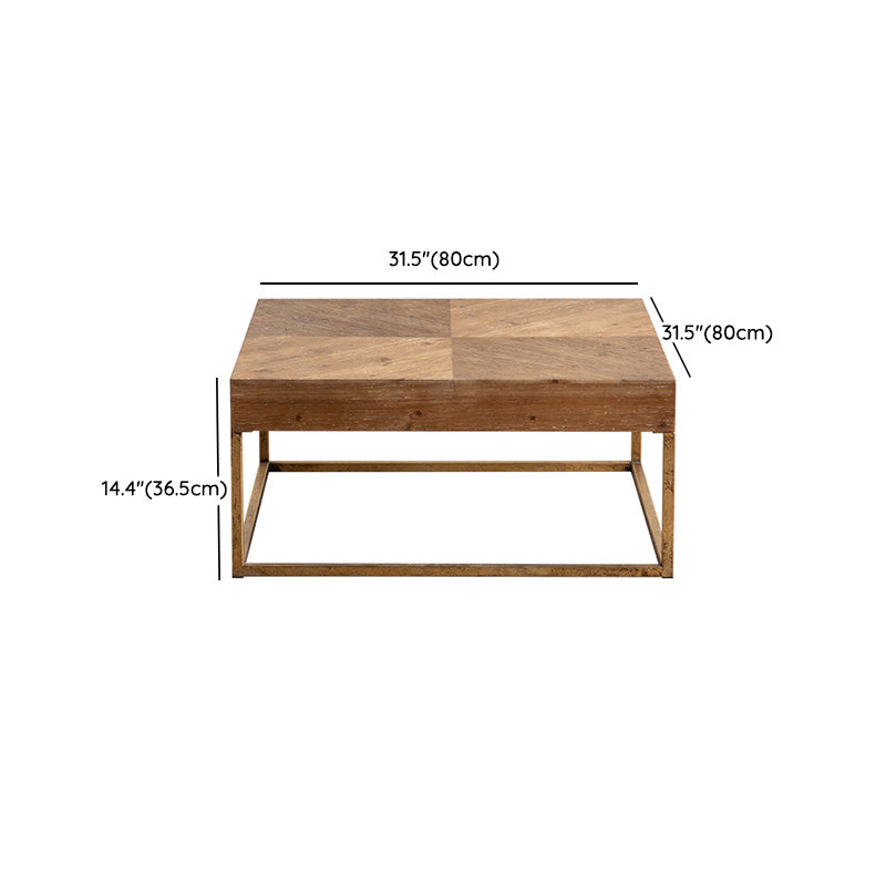 Solid Wood Coffee Table Block Natural Color Coffee Table for Living Room