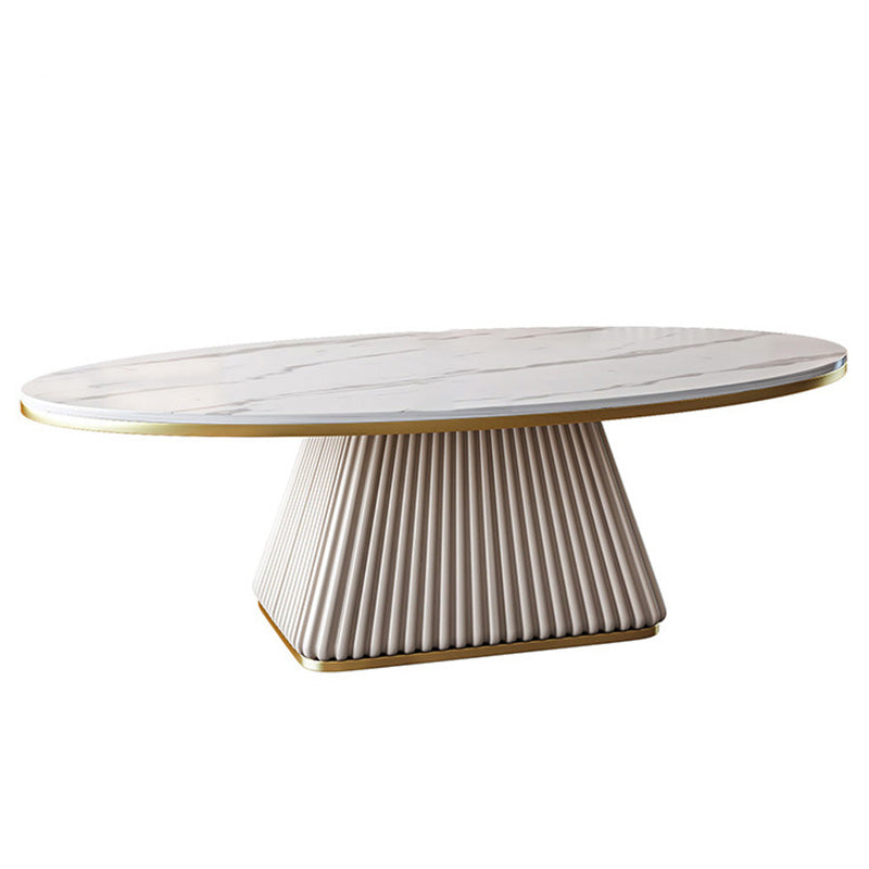Glam Single Coffee Table Oval Pedestal Coffee Cocktail Table