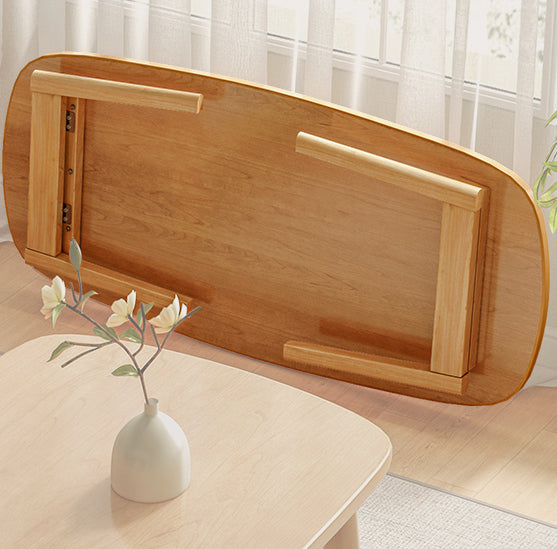 17"H Contemporary Side Table Solid Wooden Oak Accent Side Table