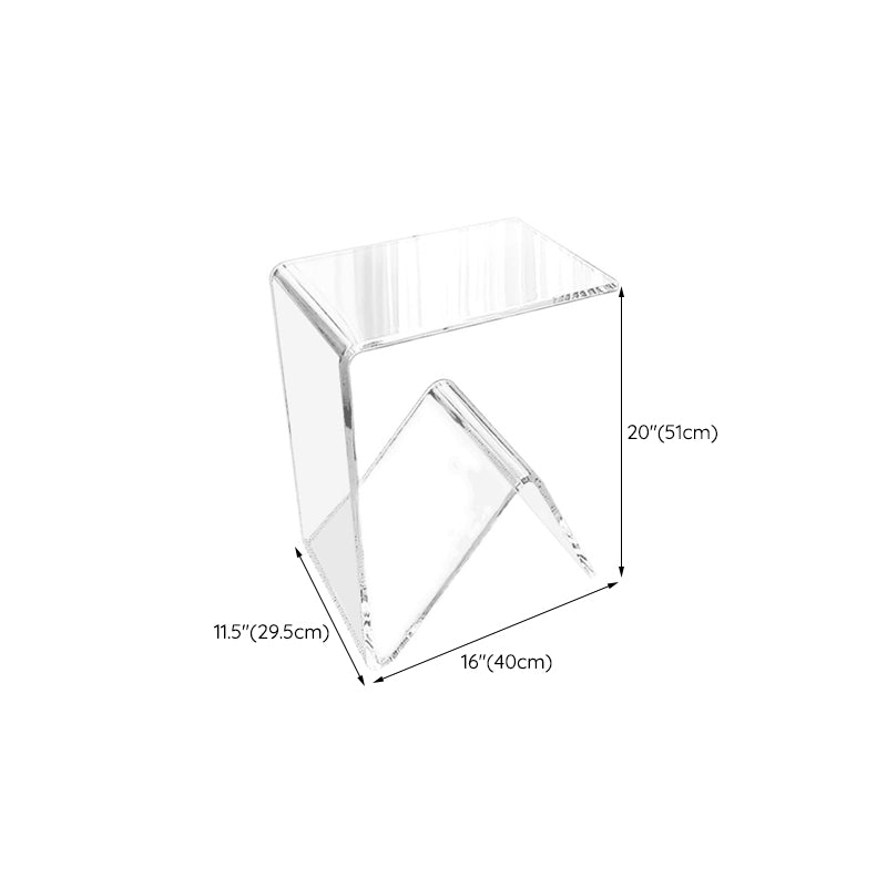 Plastic Abstract End Table Rectangular Corner Table for Living Room