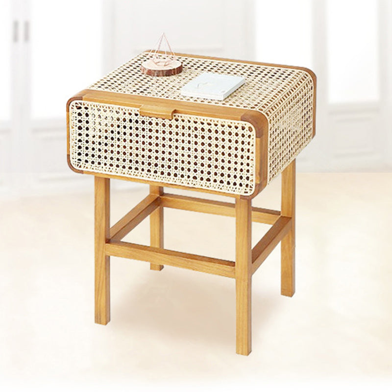 23.42-inch Wood End Table Storage Side Table for Living Room