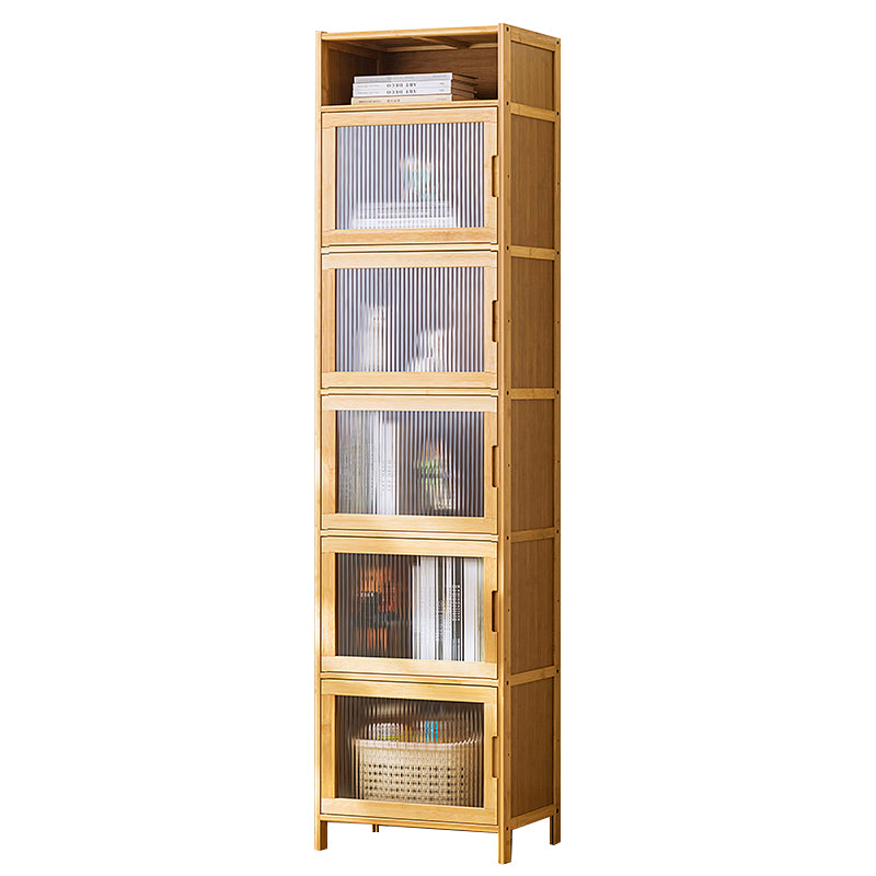 Contemporary Rectangle Storage Cabinet Natural Finish Accent Cabinet with Doors