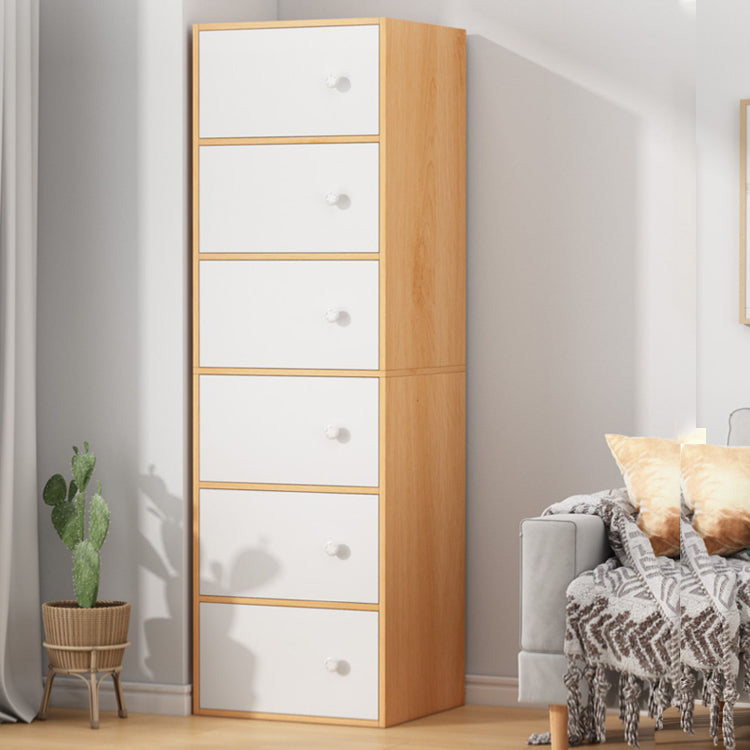 Contemporary Rectangle Storage Cabinet Manufactured Wood Accent Cabinet with Doors