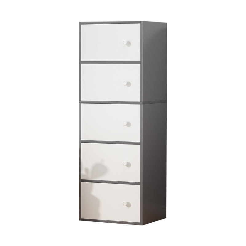 Contemporary Rectangle Storage Cabinet Manufactured Wood Accent Cabinet with Doors