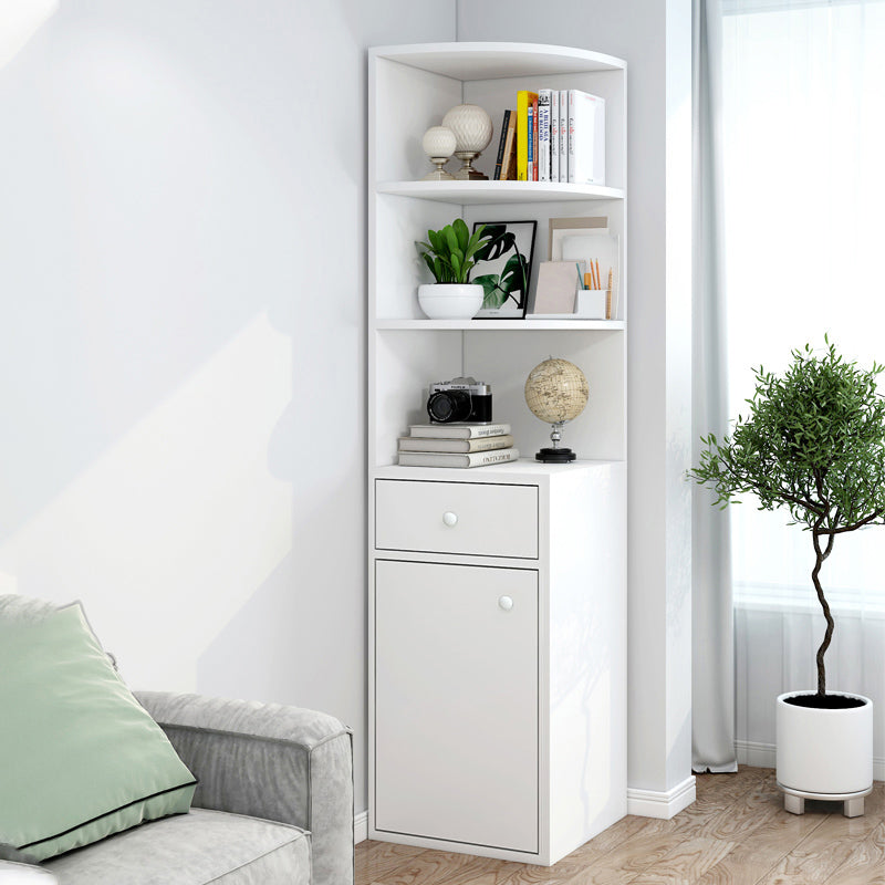 Contemporary 1 Door Accent Cabinet Corner Straight Legs Storage Cabinet