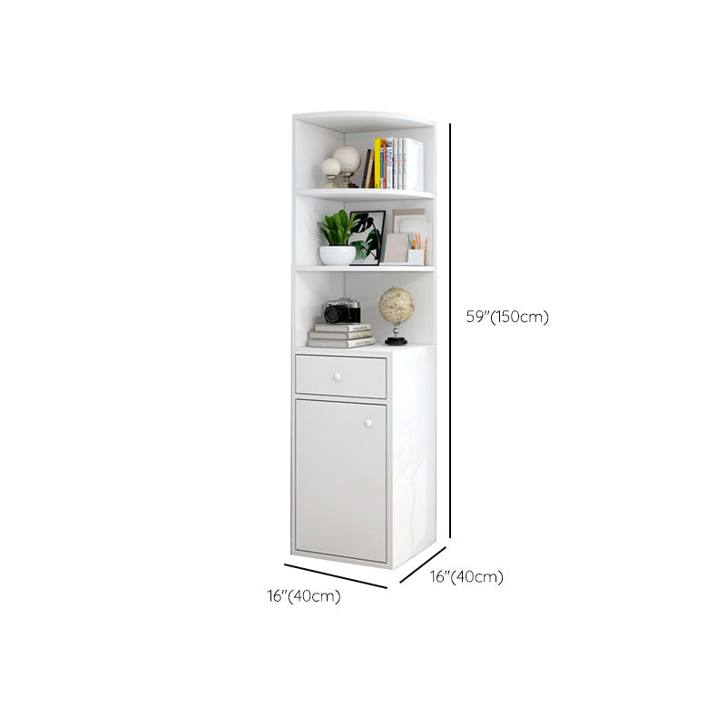 Contemporary 1 Door Accent Cabinet Corner Straight Legs Storage Cabinet
