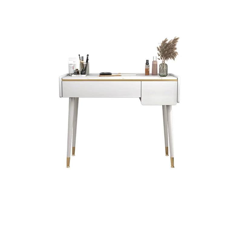 Glam Wooden Frame Dressing Table Slate Top Vanity with Drawers