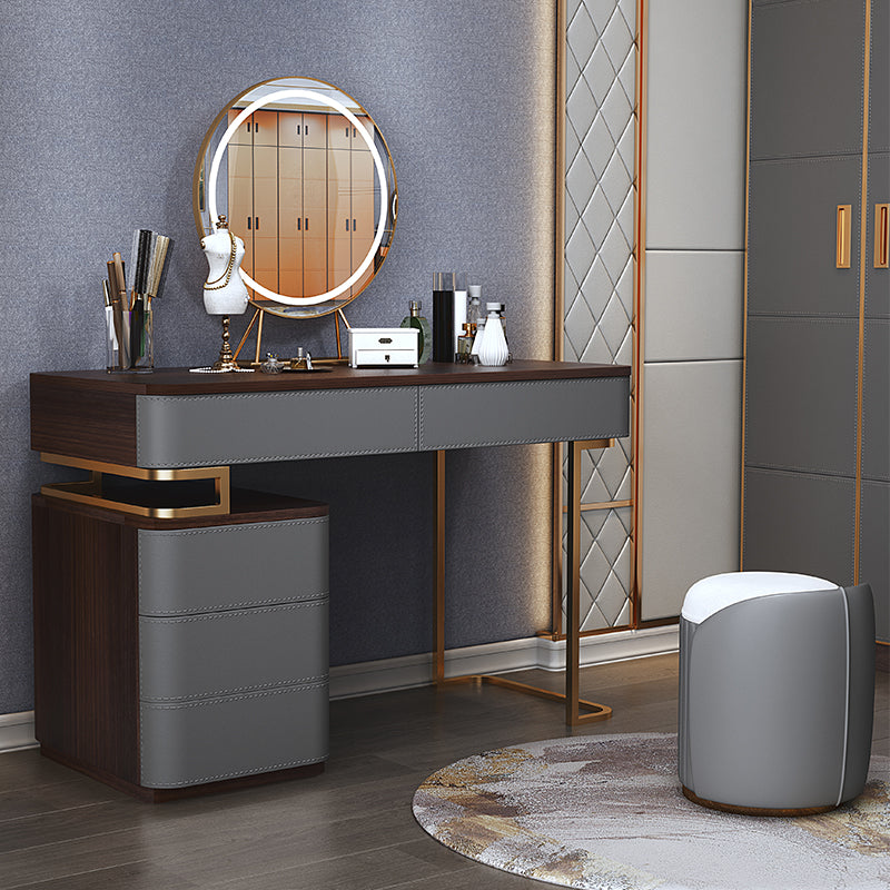 Glam 17.72" Wide Wooden Makeup Vanity with 5 Drawers for Bedroom
