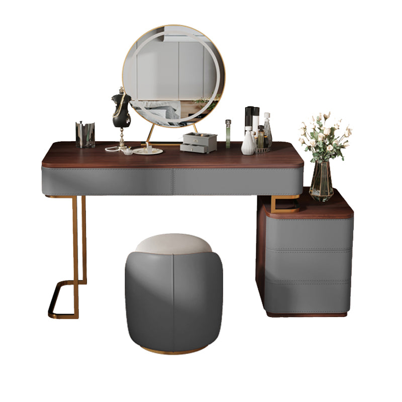 Glam 17.72" Wide Wooden Makeup Vanity with 5 Drawers for Bedroom