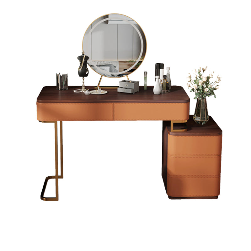 Glam 17.72" Wide Wooden Makeup Vanity with 5 Drawers for Bedroom