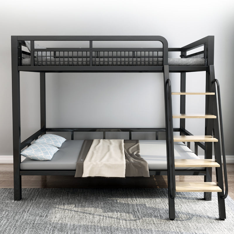 Contemporary Metal Bed 82.67" Tall Open-Frame Bed in Black/White