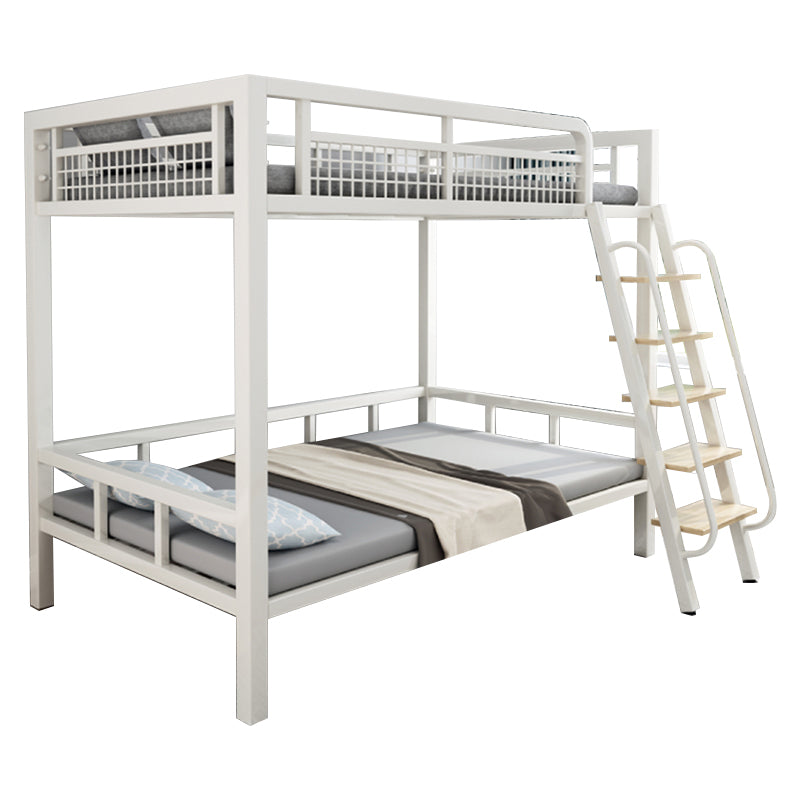 Contemporary Metal Bed 82.67" Tall Open-Frame Bed in Black/White