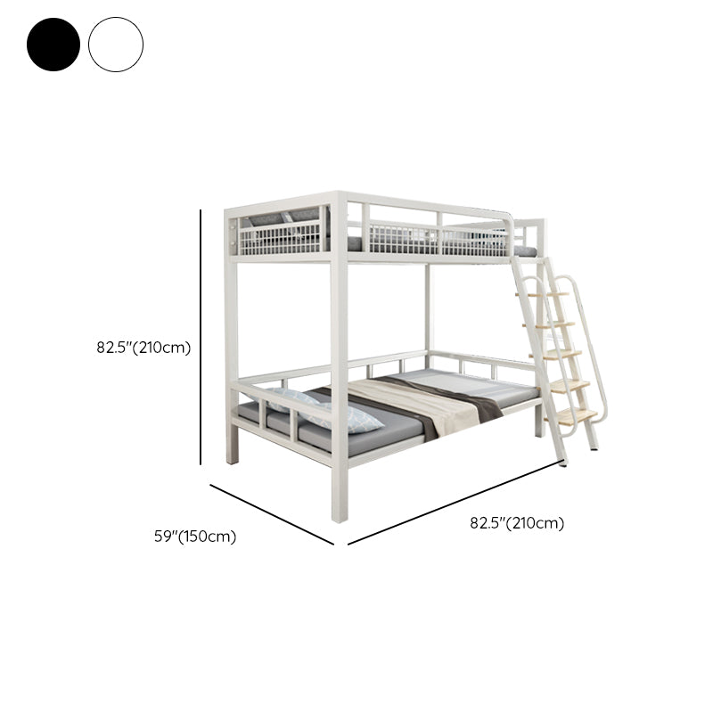 Contemporary Metal Bed 82.67" Tall Open-Frame Bed in Black/White