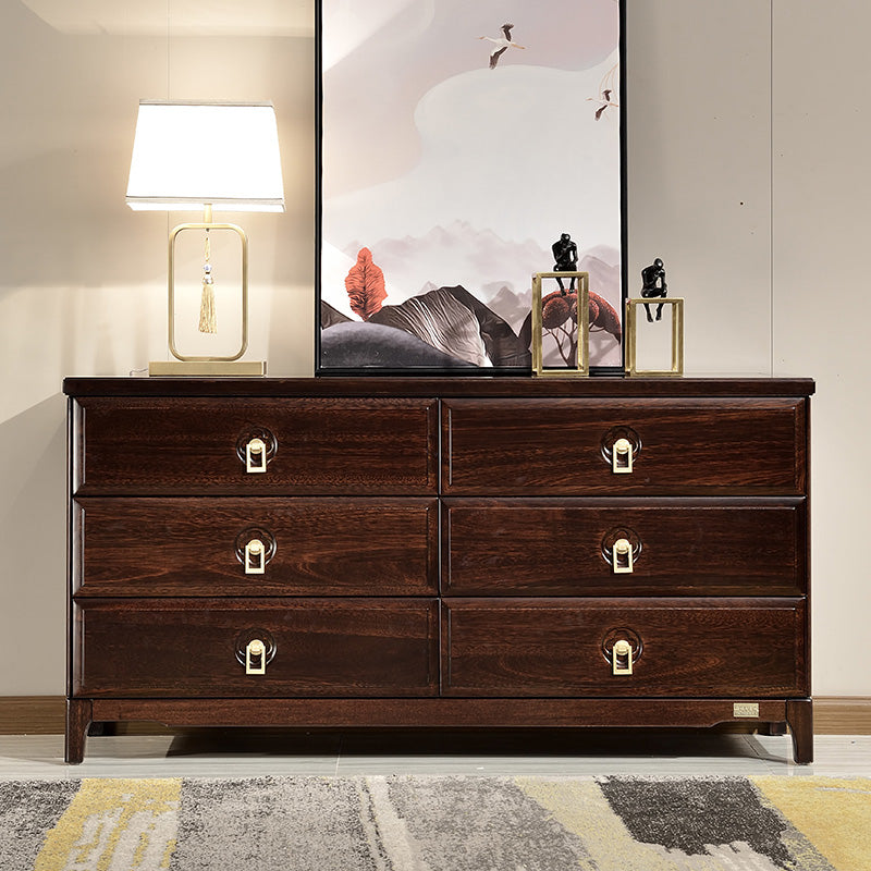 Mid-Century Modern Accent Chest Rectangle Brown Lacquered Wood Chest