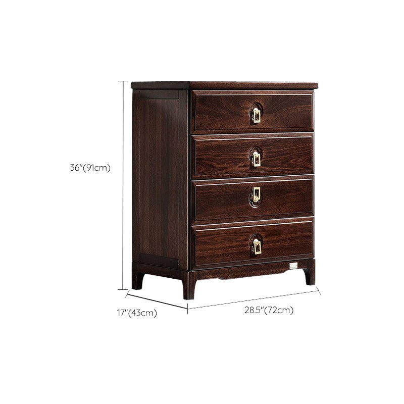 Mid-Century Modern Accent Chest Rectangle Brown Lacquered Wood Chest