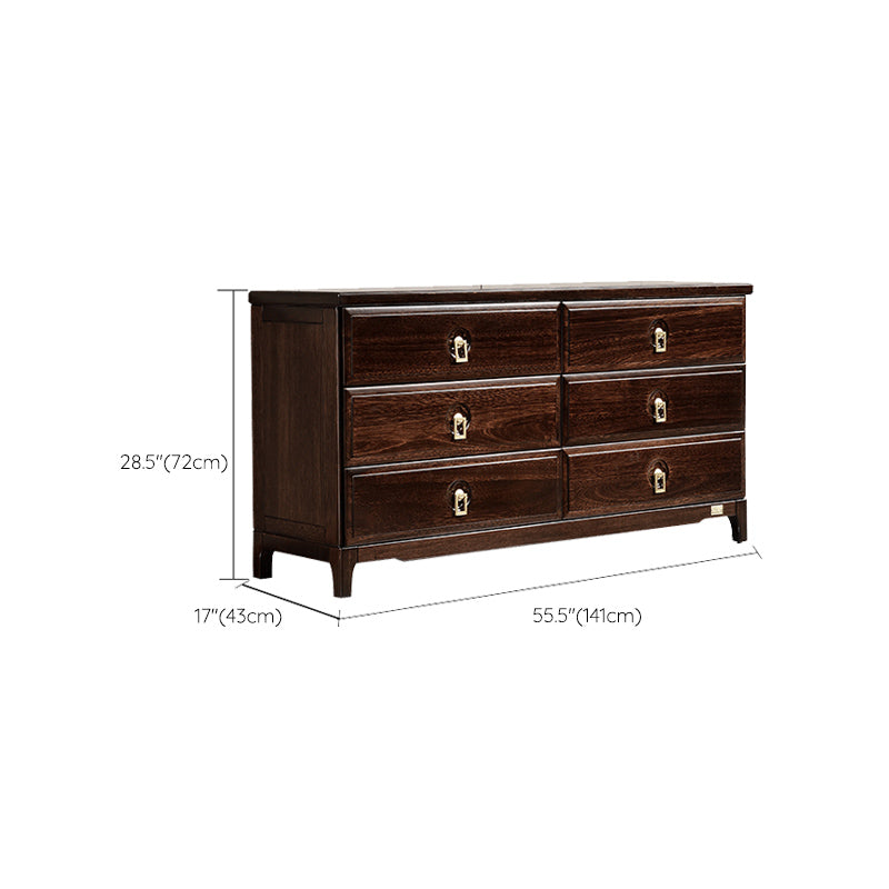 Mid-Century Modern Accent Chest Rectangle Brown Lacquered Wood Chest