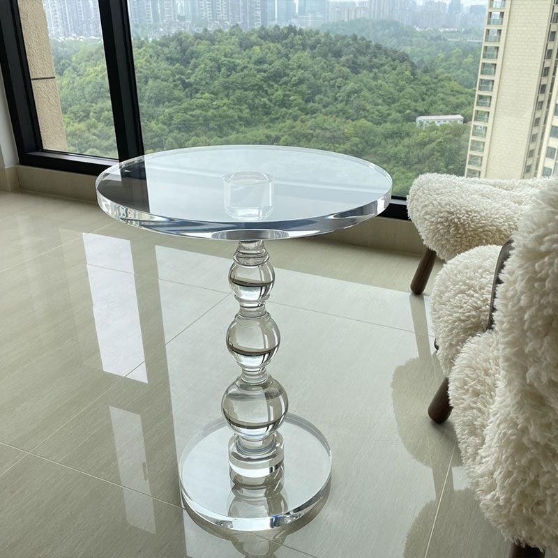 Plastic Round Side End Table Pedestal End Table for Living Room