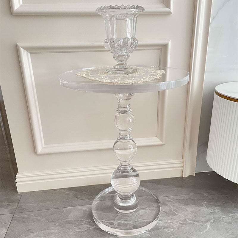 Plastic Round Side End Table Pedestal End Table for Living Room