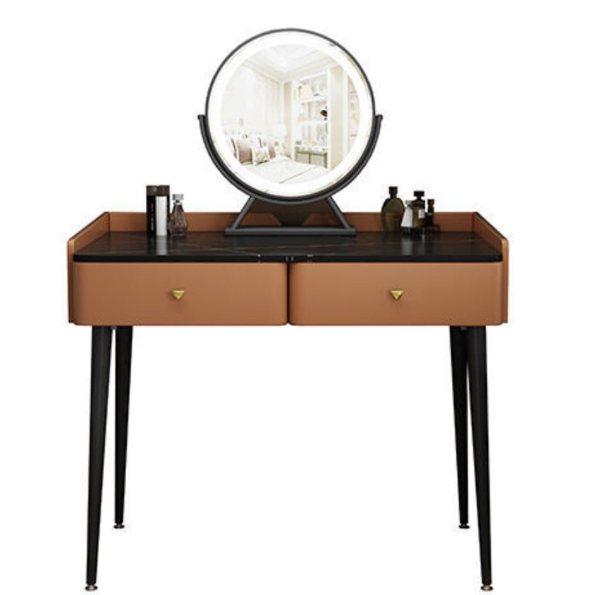 Contemporary Vanity With Drawer Solid Wood Mirror BedroomMakeup Vanity Set