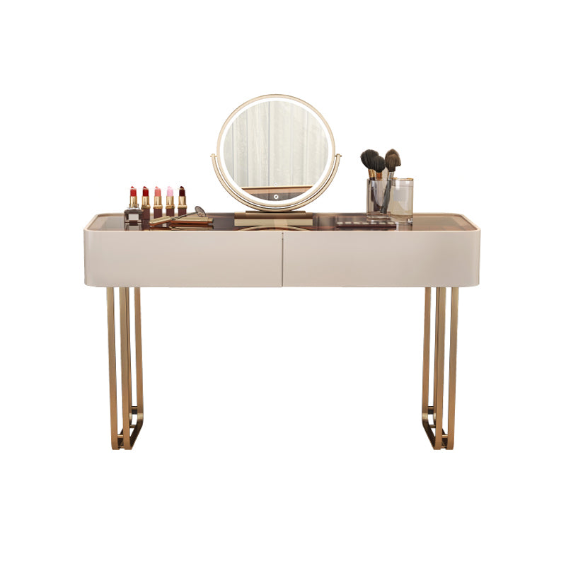 30.7" Height Makeup Table Solid Wood Vanity with Drawers Vanity Stool