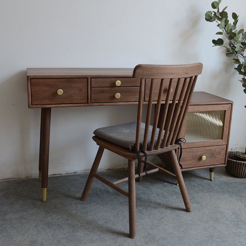 Rubberwood Dressing Table Solid Wood Make-up Vanity with Drawers