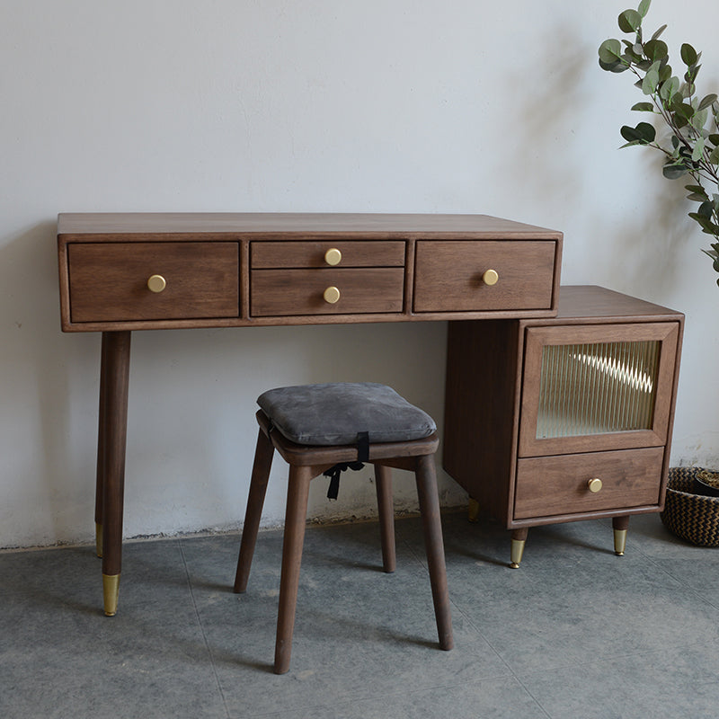 Rubberwood Dressing Table Solid Wood Make-up Vanity with Drawers