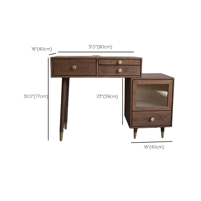 Rubberwood Dressing Table Solid Wood Make-up Vanity with Drawers