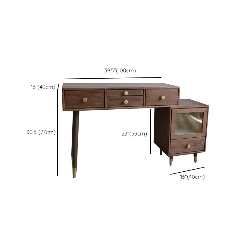 Rubberwood Dressing Table Solid Wood Make-up Vanity with Drawers
