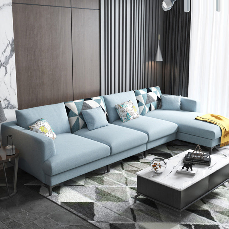 Scandinavian Fabric Living Room Seating Recessed Arm Pillows sofa