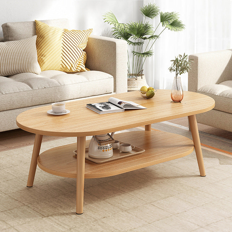 Four Legs Coffee Table Artificial Wood Coffee or End Table with Shelf
