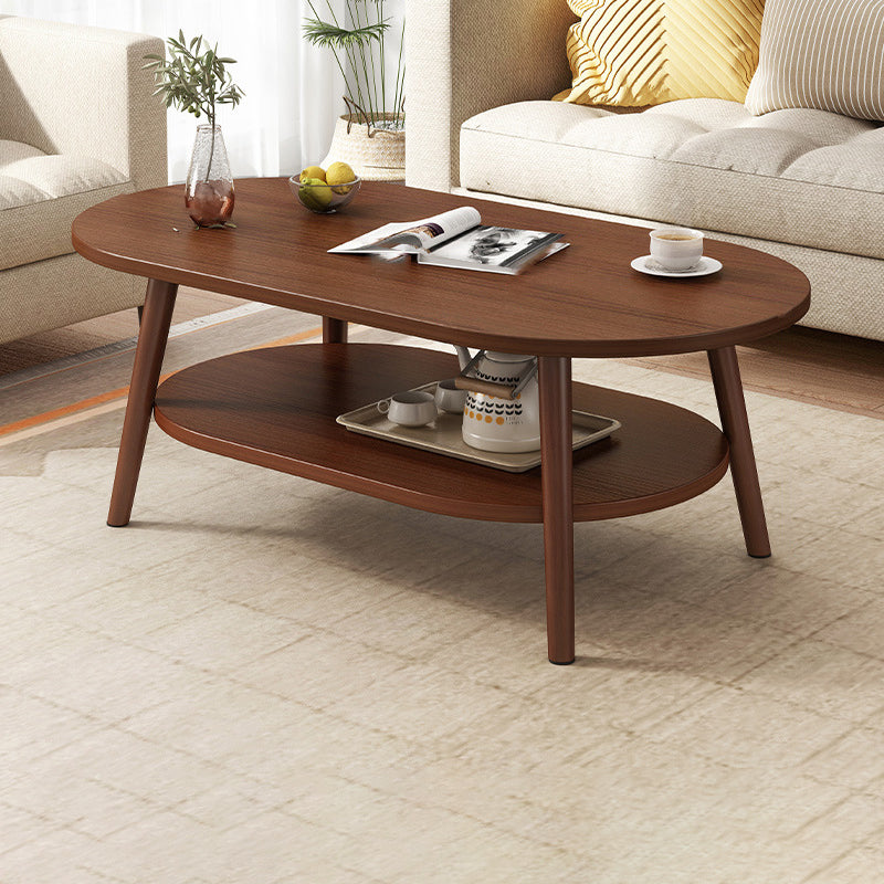Four Legs Coffee Table Artificial Wood Coffee or End Table with Shelf