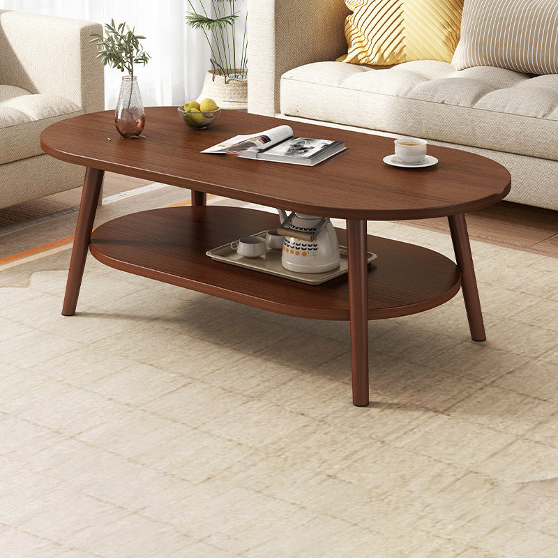 Four Legs Coffee Table Artificial Wood Coffee or End Table with Shelf