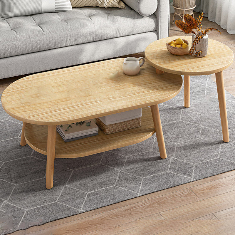 Four Legs Coffee Table Artificial Wood Coffee or End Table with Shelf