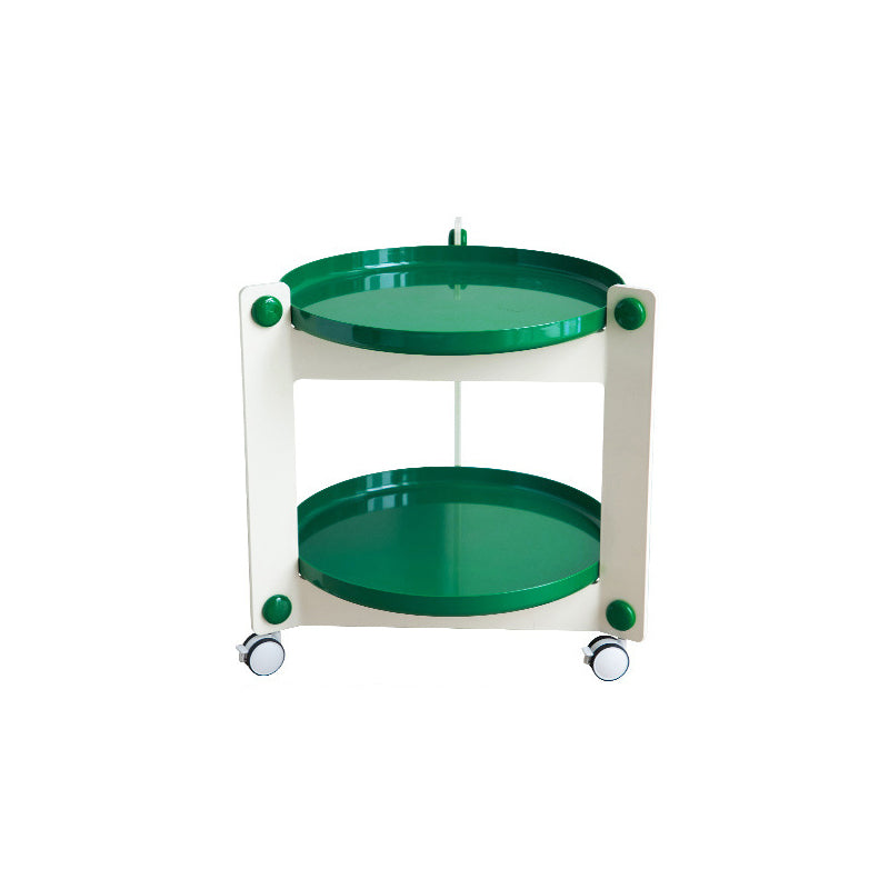Plastic Round Accent Side 25.59" Wide Table Corner Table with Wheel