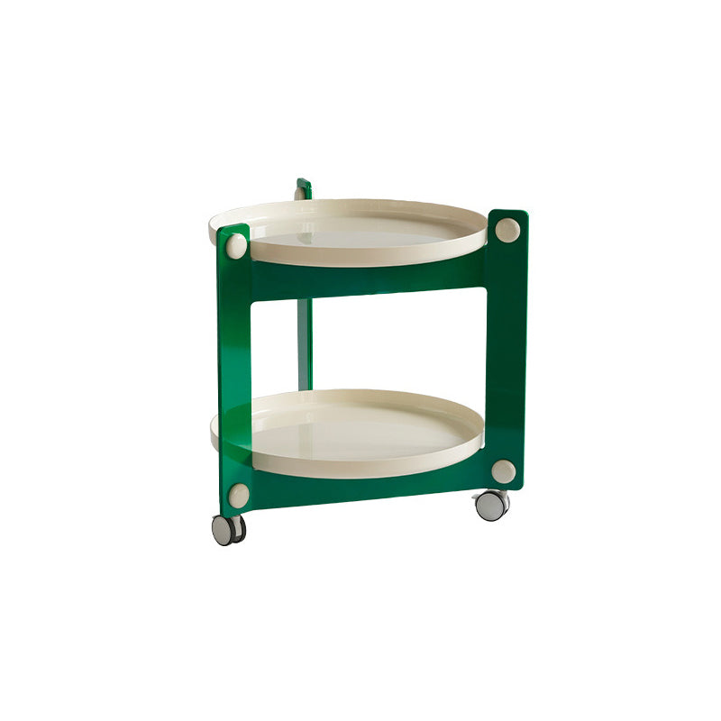 Plastic Round Accent Side 25.59" Wide Table Corner Table with Wheel