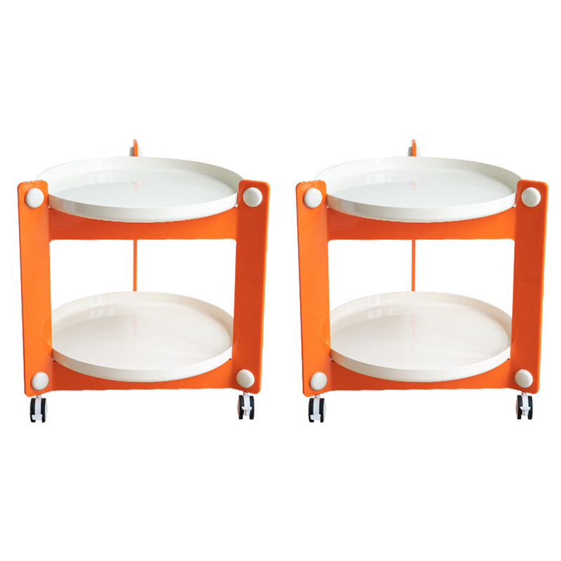 Plastic Round Accent Side 25.59" Wide Table Corner Table with Wheel